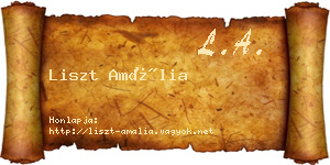 Liszt Amália névjegykártya