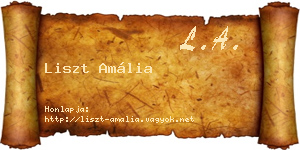 Liszt Amália névjegykártya